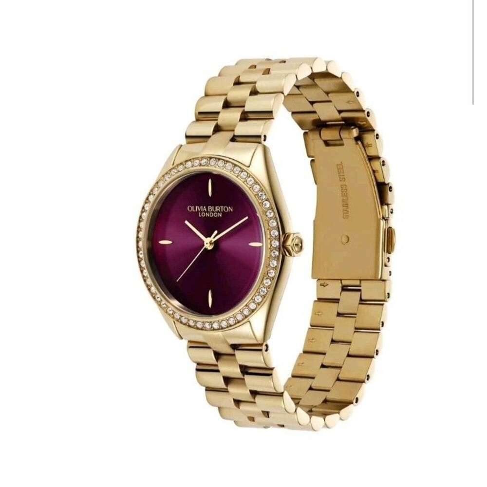 Olivia Burton Women's Bejewelled Le Gold Tone Stainless Steel Bracelet Watch